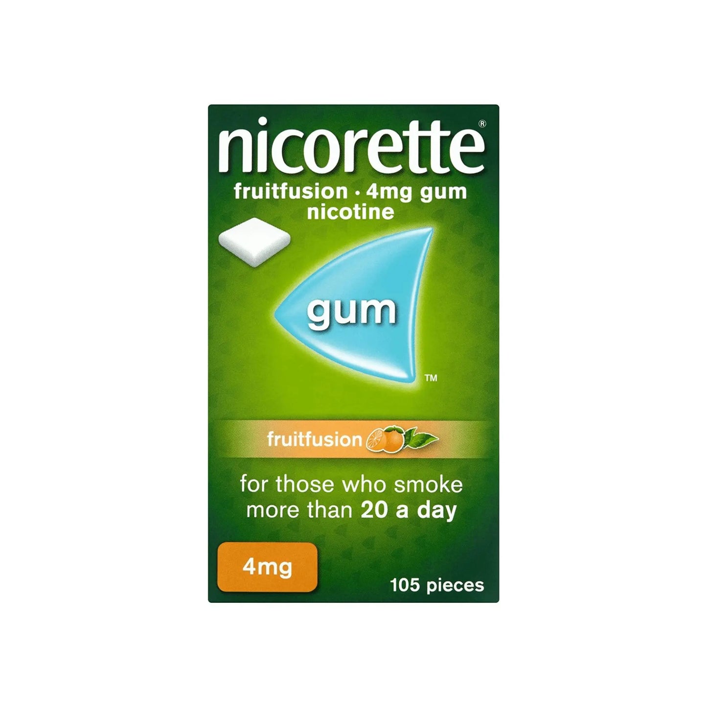 Nicorette Fruitfusion 4mg Nicotine Gum-105 Pieces