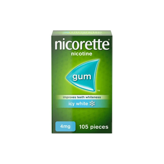Nicorette Icy White 4mg Gum- Whitening Gum-105 Pieces