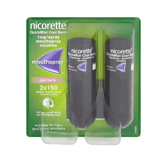 Nicorette QuickMist Cool Berry Mouthspray, 1mg, Duo