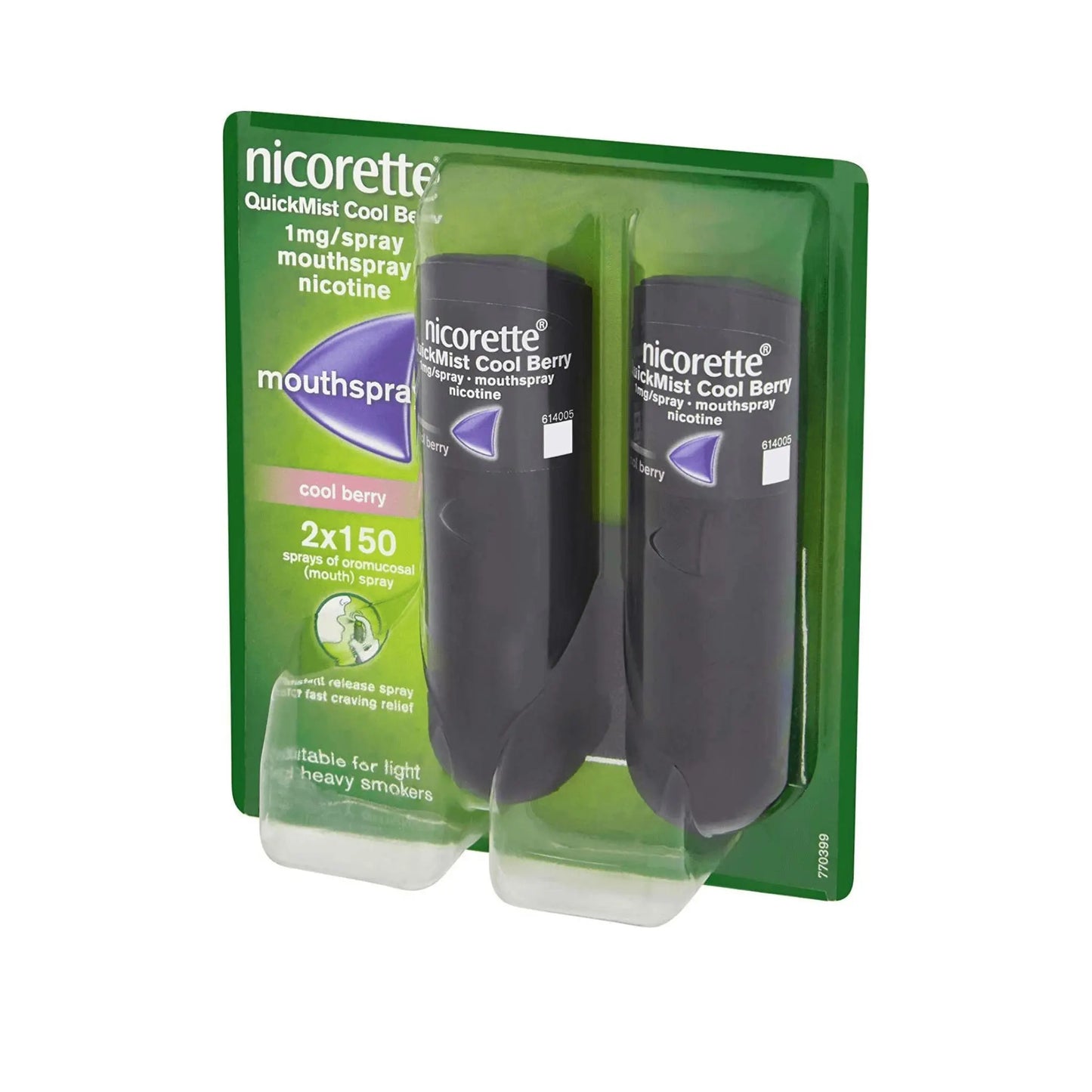 Nicorette QuickMist Cool Berry Mouthspray, 1mg, Duo