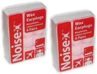 Noise-X Mouldable Cotton Covered Wax Ear Plugs (6 Pairs)-PACK OF 2 Noise-X