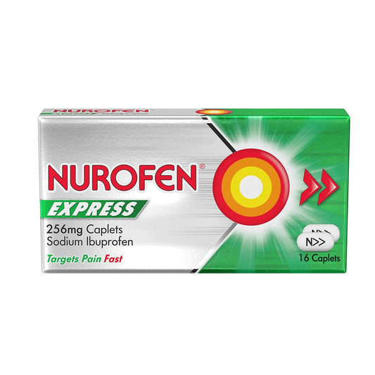 Nurofen Express Ibuprofen 256mg Caplets 16s