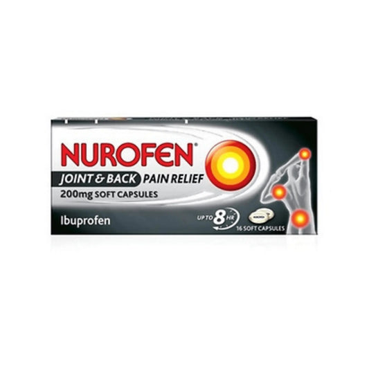 Nurofen Joint & Back Pain Ibuprofen 200mg Soft Capsules 16s