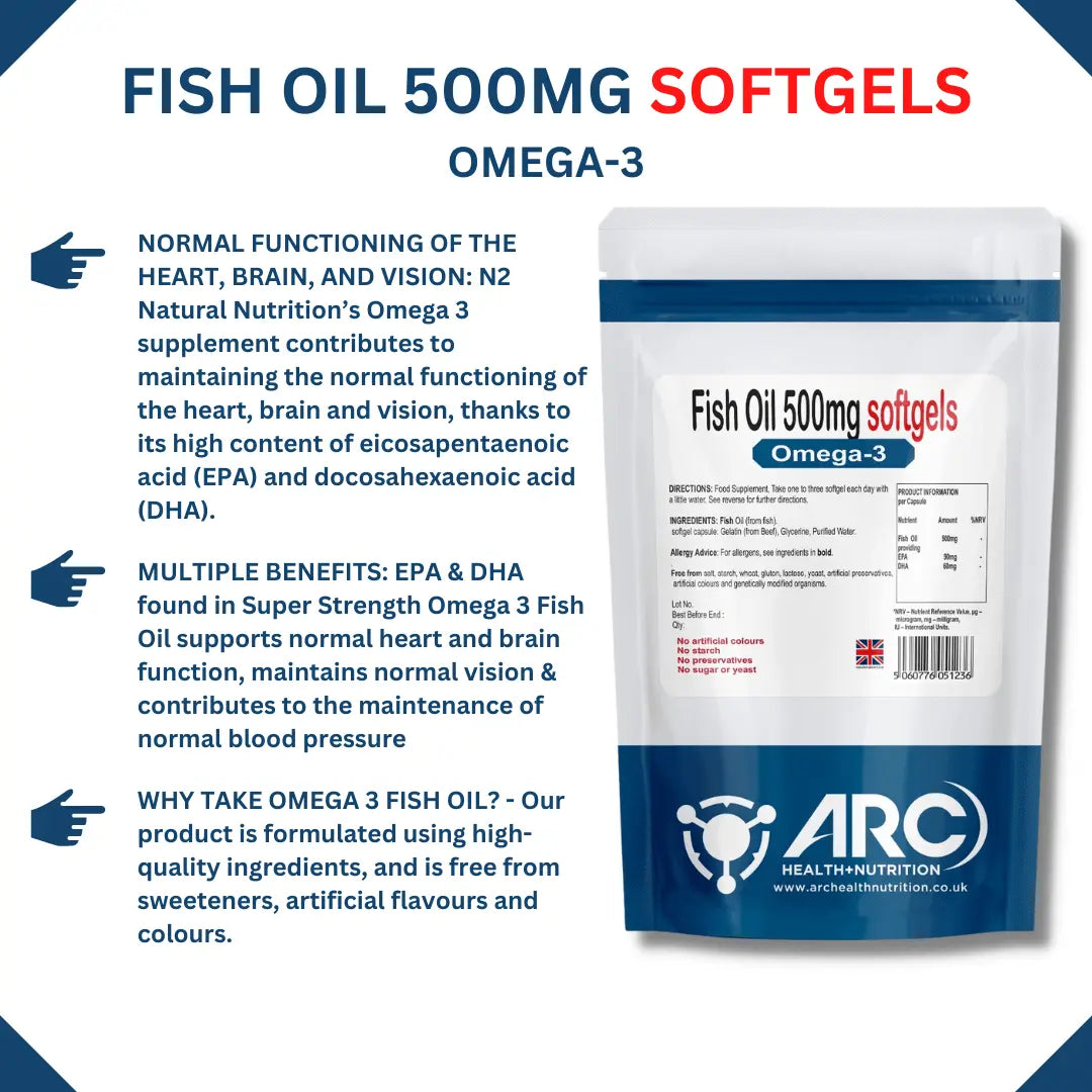 Omega 3 Fish Oil Softgels 360 Capsules