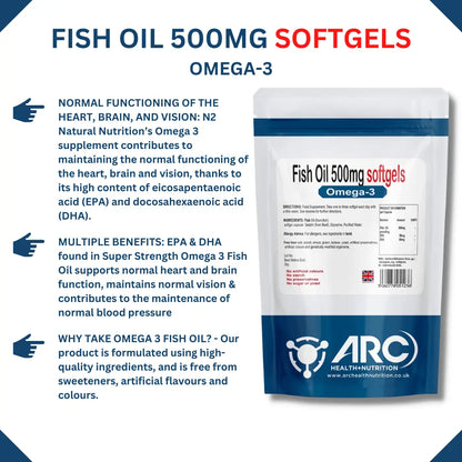 Omega3 Fish Oil Capsules- 60 Softgel Capsules