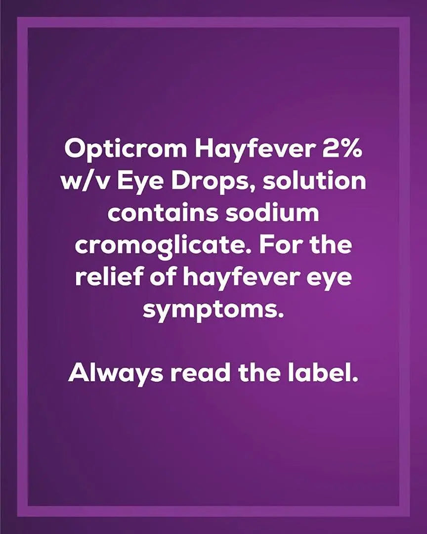 Opticrom Hayfever Allergy Eye Drops Sodium Cromoglicate - 10 ml - Arc Health Nutrition UK Ltd