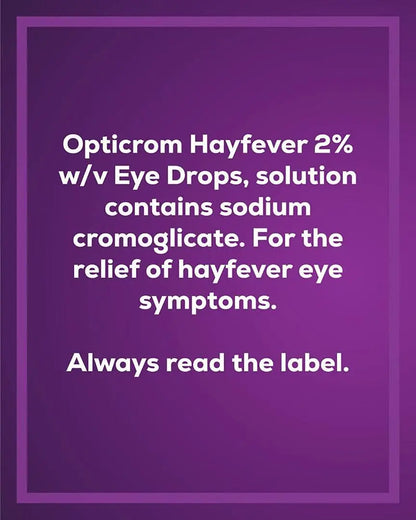 Opticrom Hayfever Allergy Eye Drops Sodium Cromoglicate - 10 ml - Arc Health Nutrition UK Ltd