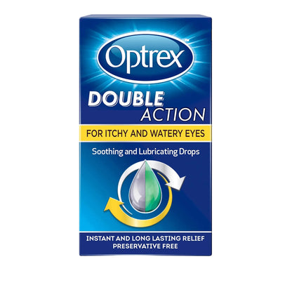 Optrex Double Action Drops Itchy Watery Eyes Soothing Eye Drops - 10ml