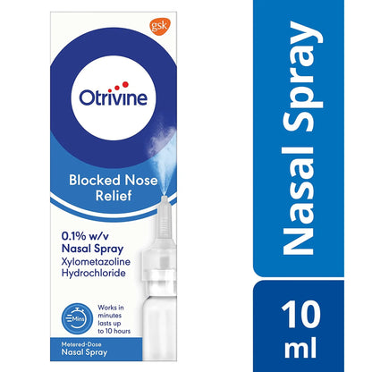 Otrivine Nasal Spray Blocked Nose Relief Adult Metered Dose Nasal Spray 0.1% - 10ml