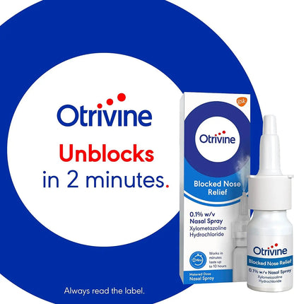 Otrivine Nasal Spray Blocked Nose Relief Adult Metered Dose Nasal Spray 0.1% - 10ml