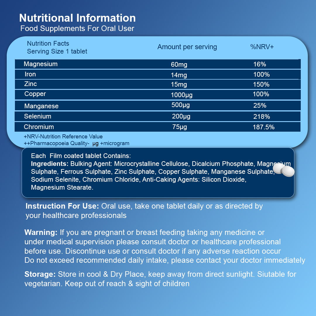 Multiminerals Tablets 7 Essential Nutrients Supplements