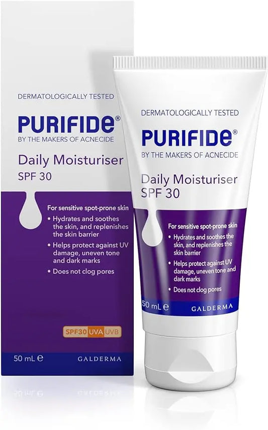 PURIFIDE by Acnecide Moisturiser SPF 30, 50ml, Face Sun Cream
