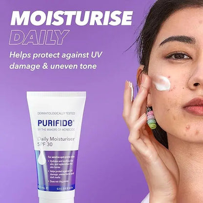 PURIFIDE by Acnecide Moisturiser SPF 30, 50ml, Face Sun Cream