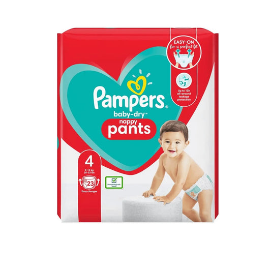 Pampers Baby-Dry Nappy Pants Size 4 Nappies Carry Pack x23