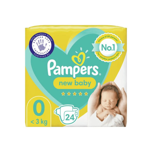 Pampers New Baby Size 0 Nappies Carry Pack x24