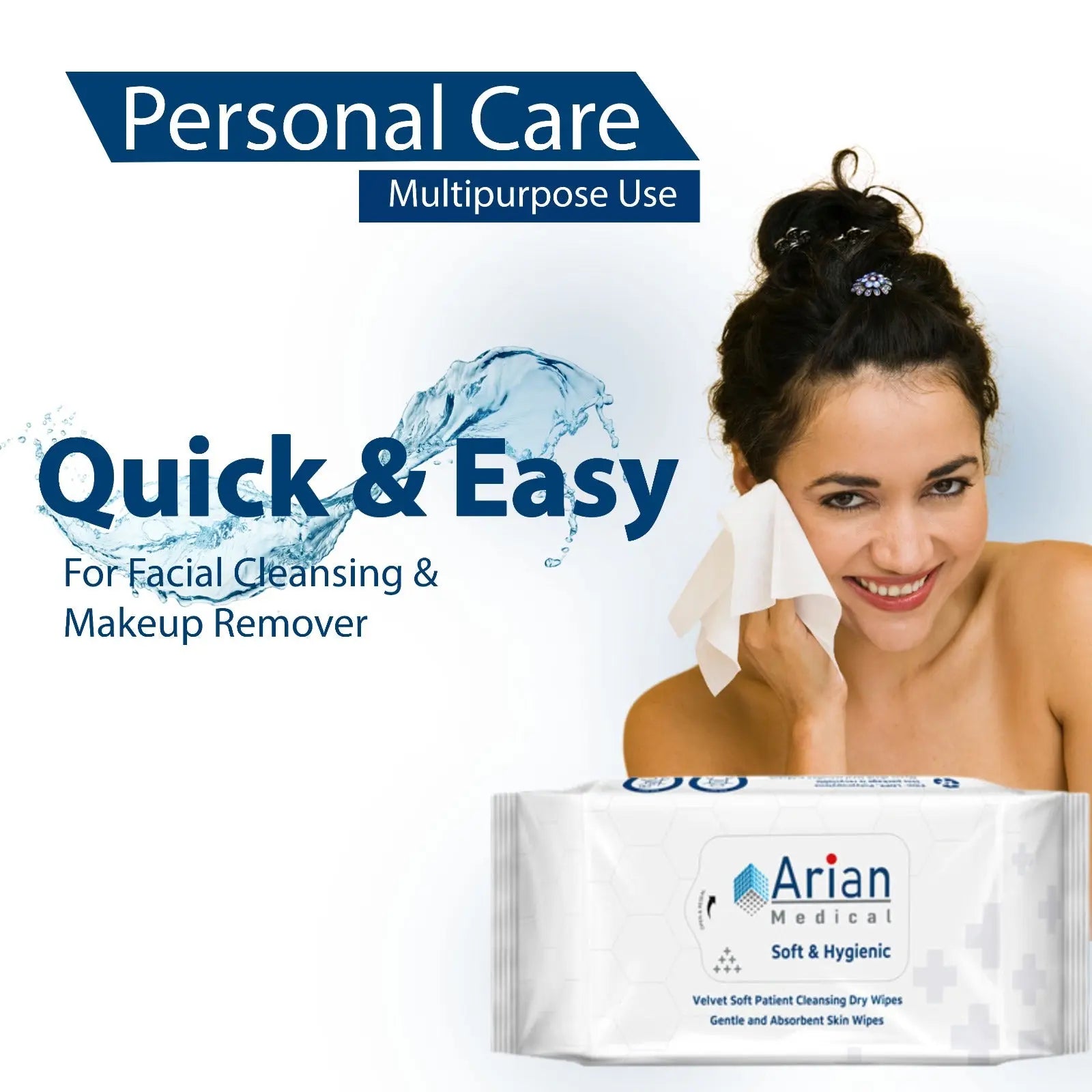 Patient Cleansing Adult Personal Care Incontinence Soft Dry 100 Wipes ARC Health Nutrition