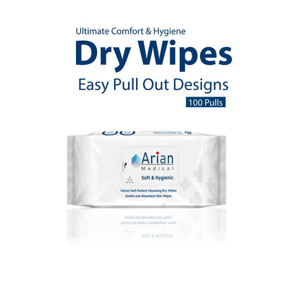 Patient Cleansing Adult Personal Care Incontinence Soft Dry 100 Wipes ARC Health Nutrition