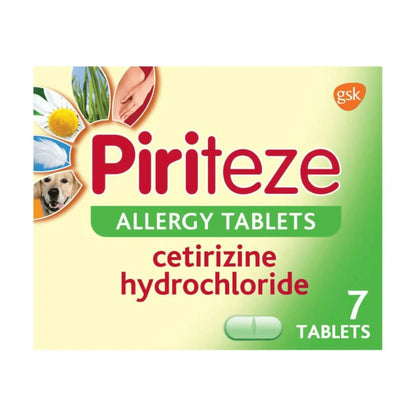 Piriteze Antihistamine Hayfever Allergy Relief Tablets Cetirizine 7s