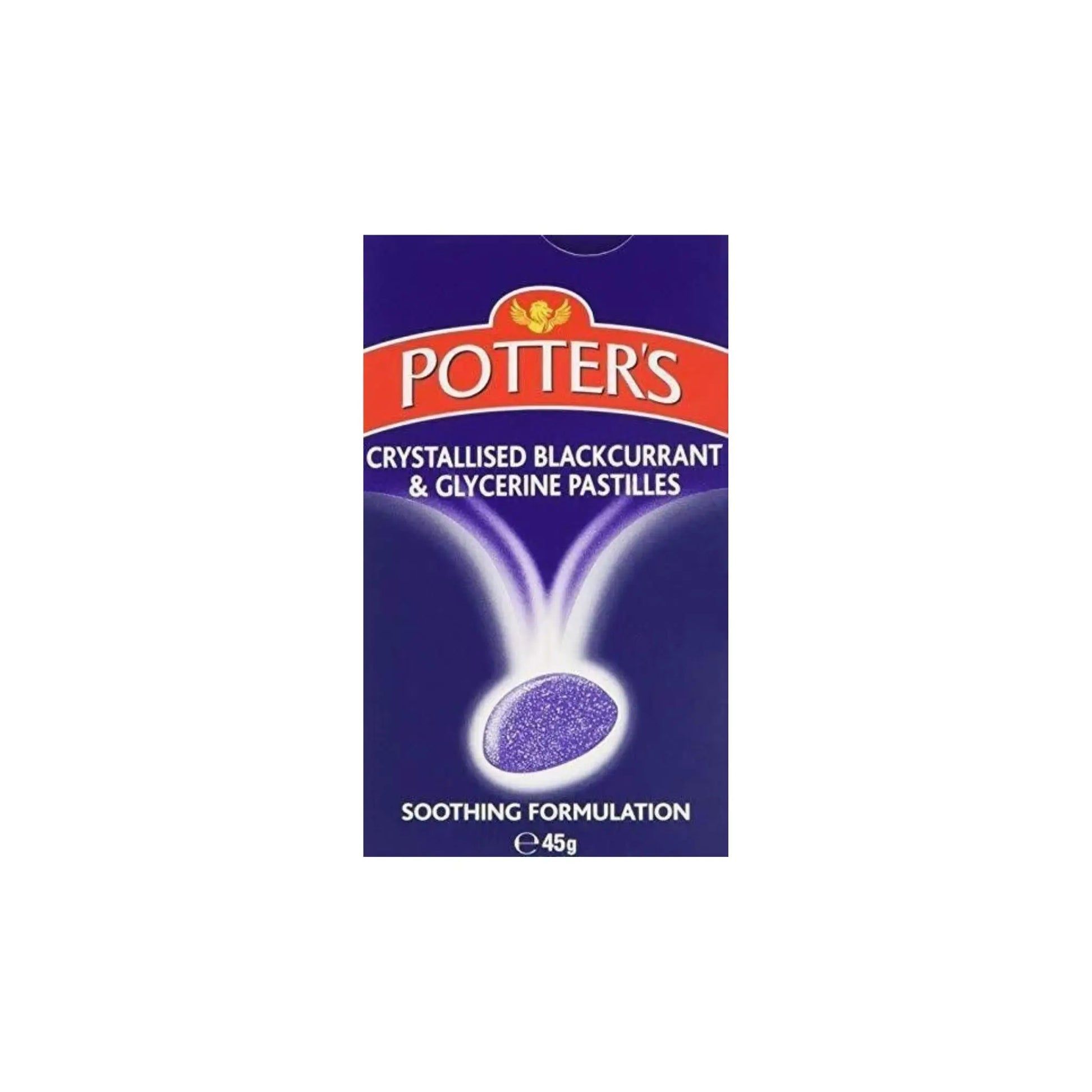 Potters Crystallised Blackcurrant & Glycerine Pastilles 45g potter