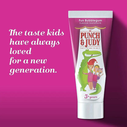 Punch & Judy Fun Bubblegum Flavour 50ml Toothpaste x 3 - Arc Health Nutrition