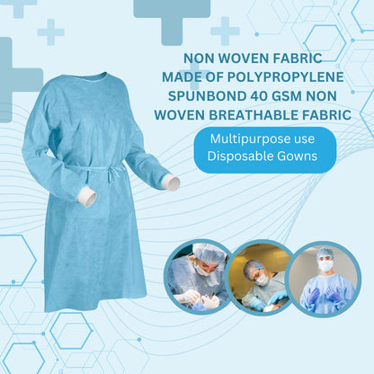 Surgical Gowns Hygene Disposable Blue Color Surgical Gown- Non-Woven, Non-Sterile Gown