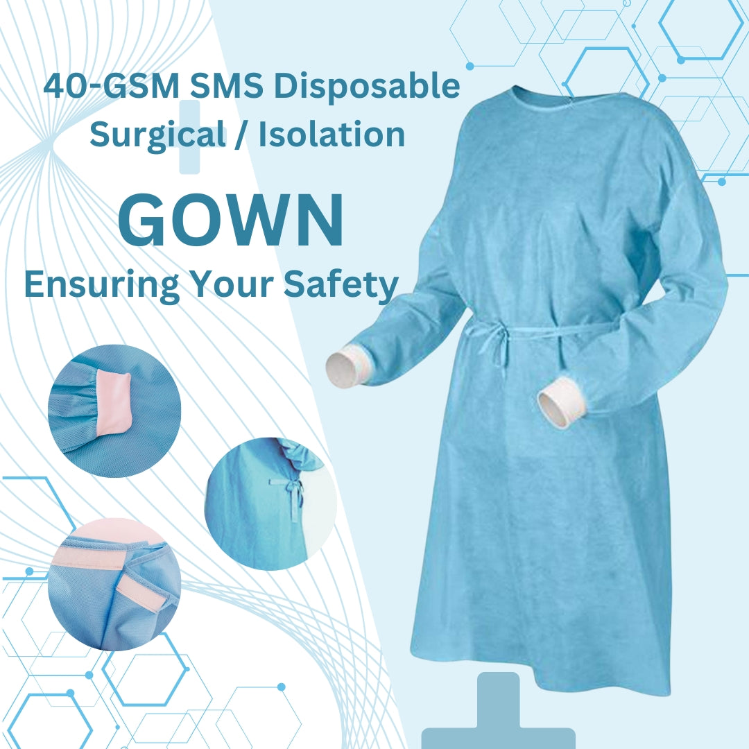 Surgical Gowns Hygene Disposable Blue Color Surgical Gown- Non-Woven, Non-Sterile Gown