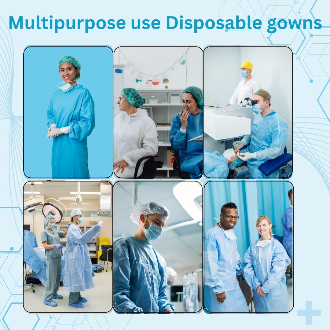 Surgical Gowns Hygene Disposable Blue Color Surgical Gown- Non-Woven, Non-Sterile Gown