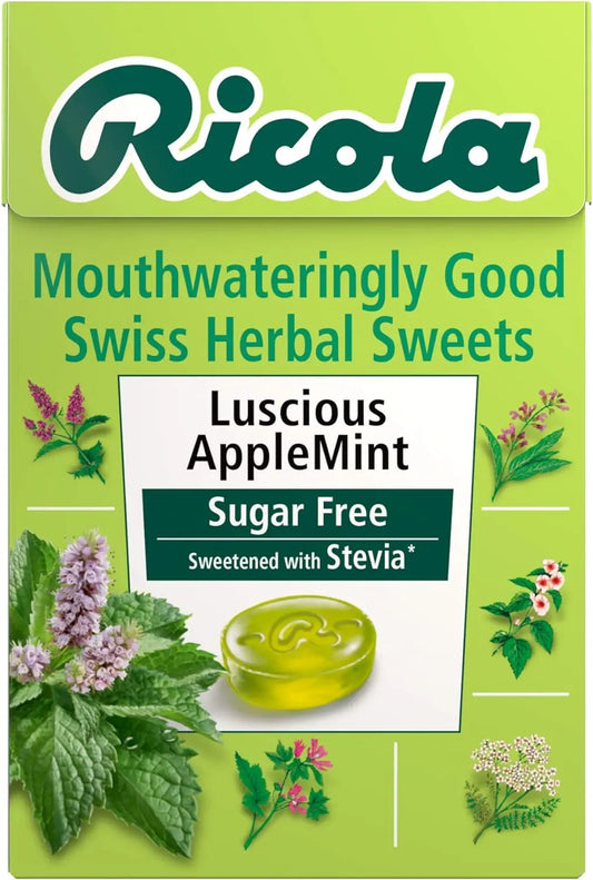 Ricola Apple Mint Sugar Free Swiss Herbal Sweets, Herb Drops 45g Ricola