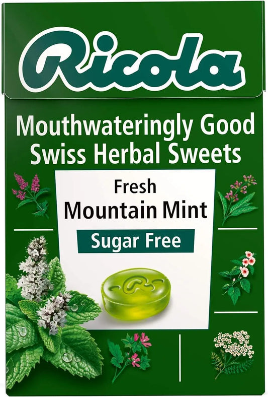 Ricola Mountain Mint Sugar Free Swiss Herbal Sweets- Pack of 20 Ricola