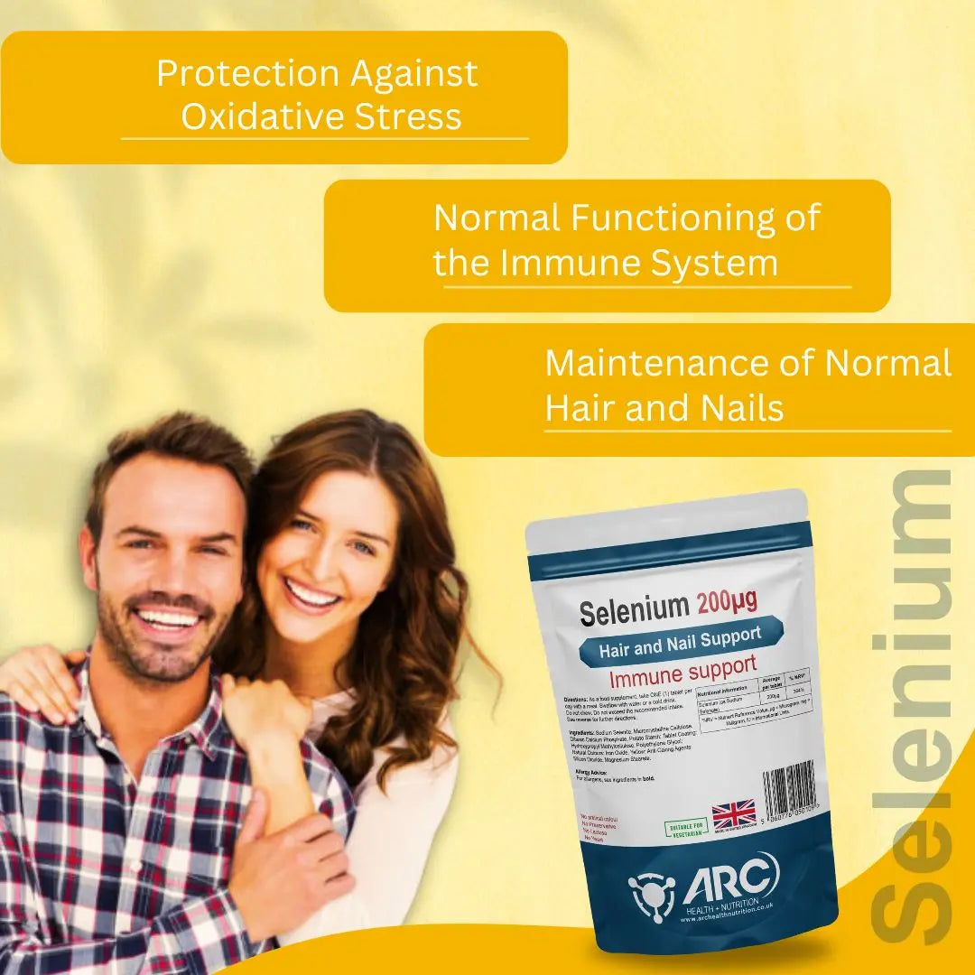 Selenium 200mcg Mineral Supplement Tablets - Essential Support for Immune Health Arc Health Nutrition