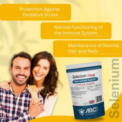 Selenium 200mcg Mineral Supplement Tablets - Essential Support for Immune Health Arc Health Nutrition