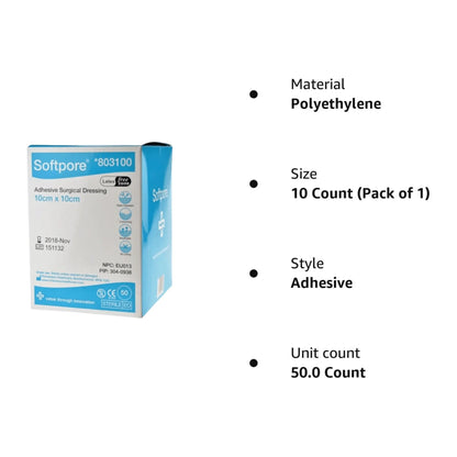 Softpore Adhesive 10cm x 10cm 10 Dressing - Arc Health Nutrition UK Ltd