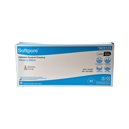 Softpore Adhesive 25cm x 10cm 30 Dressing - Arc Health Nutrition