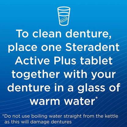 Steradent Active Plus Mint Denture Cleaner Tablets 30s