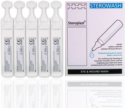 Steroplast 50 x 20ML STEROWASH STERILE SODIUM CHLORIDE MEDICAL FIRST AID WOUND CLEANING EYE WASH CLEANSER - Arc Health Nutrition UK Ltd