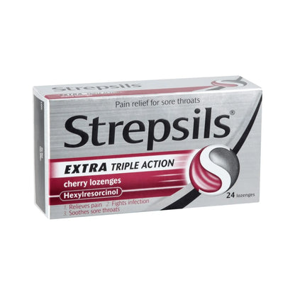 Strepsils Extra Triple Action Cherry Lozenges 24s