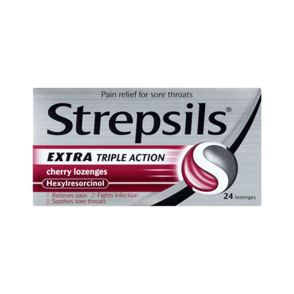 Strepsils Extra Triple Action Cherry Lozenges 24s