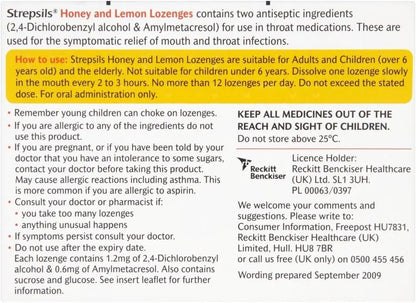 Strepsils Honey & Lemon - 16 Lozenges Arc Health Nutrition UK Ltd