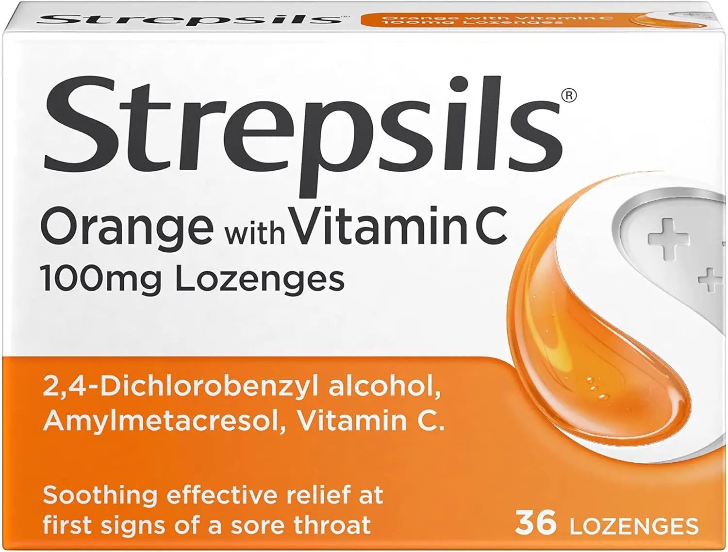 Strepsils Orange with Vitamin C 100mg – 36 Lozenges strepsils