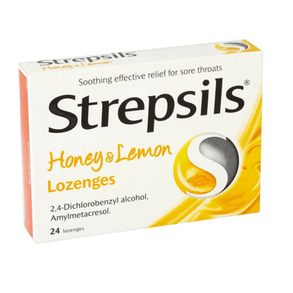 Strepsils Sore Throat Pain Relief Honey & Lemon Lozenges 24s