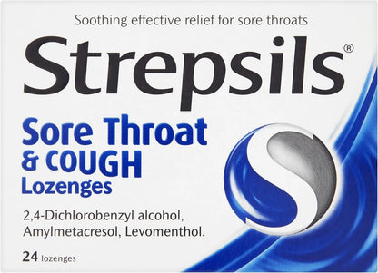 Strepsils Sore Throat & Cough – 24 Lozenges strepsils