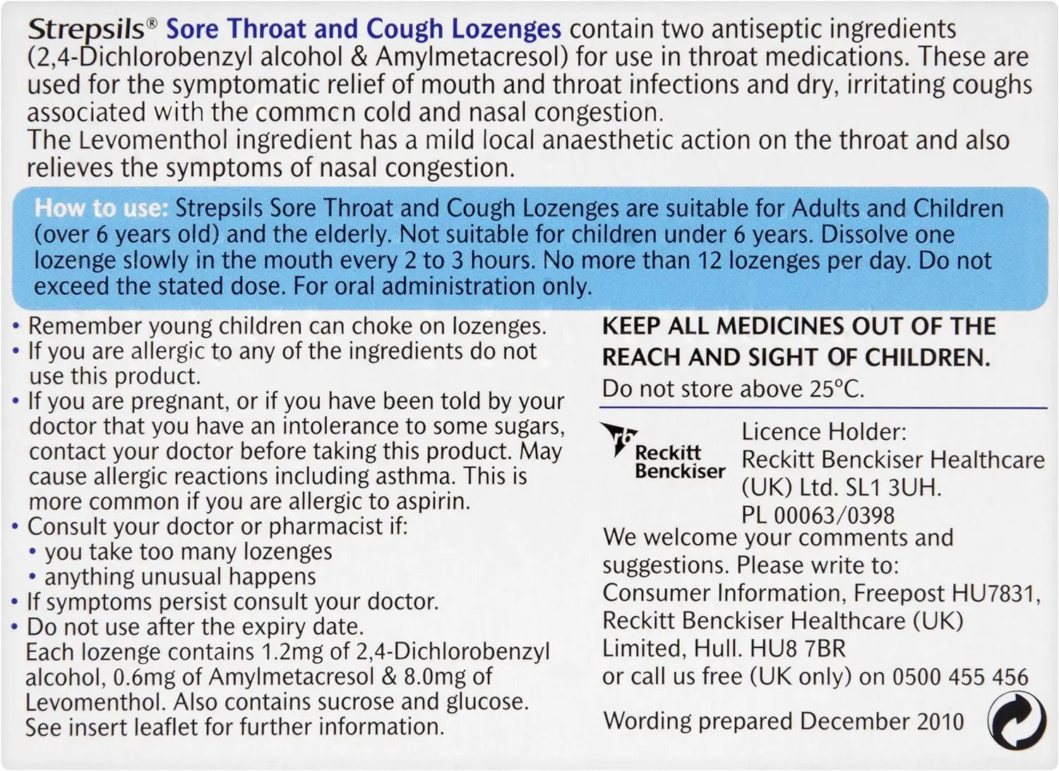 Strepsils Sore Throat & Cough – 24 Lozenges strepsils