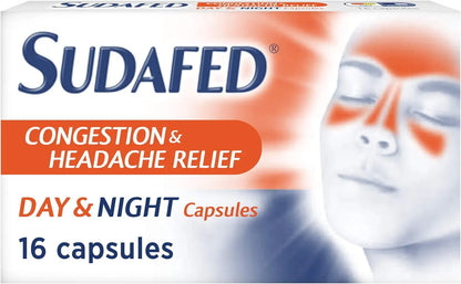 Sudafed Congestion Relief Nasal Spray Day & Night – 16 Capsules