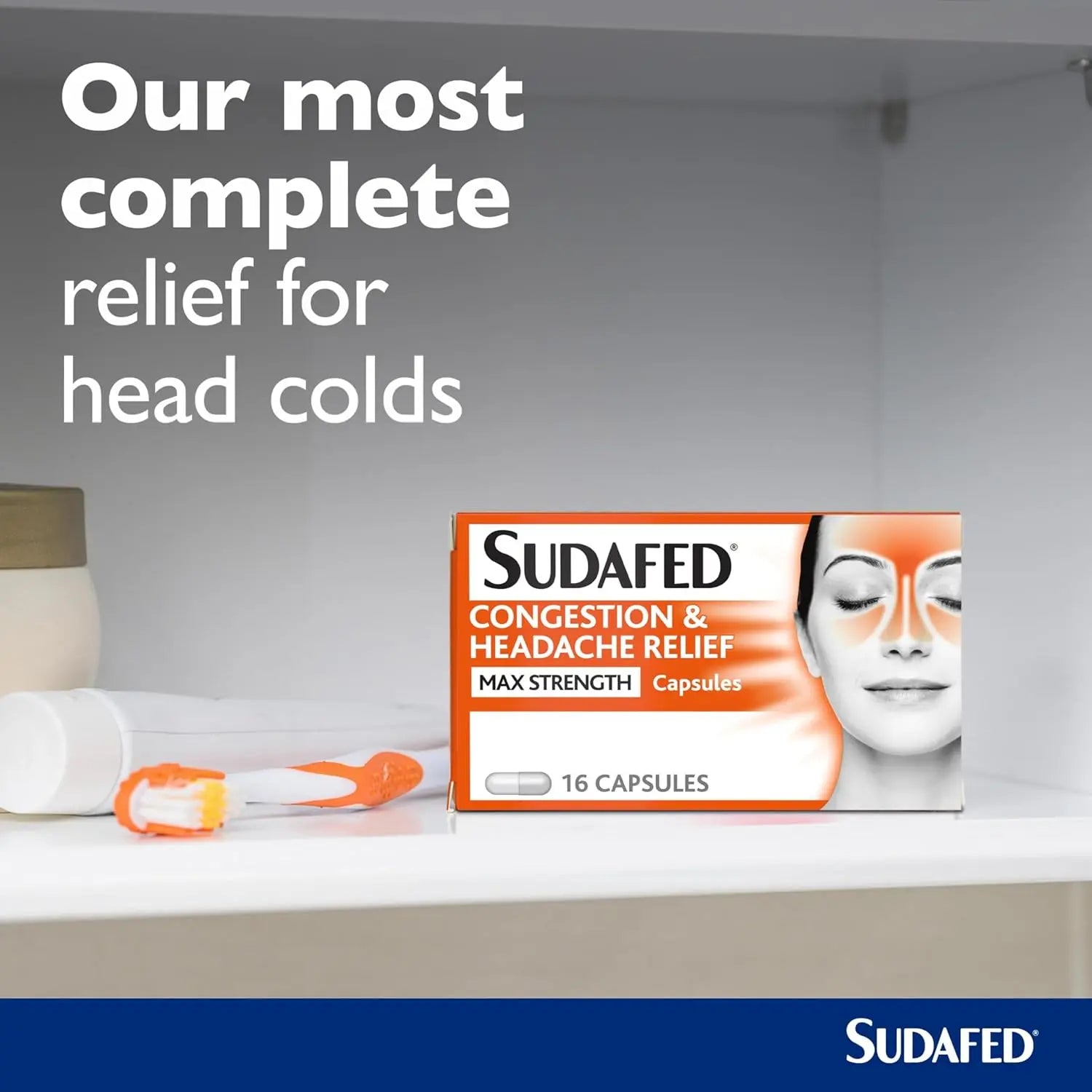 Sudafed Congestion and Headache Relief Max Strength - 16 Capsules Sudafed