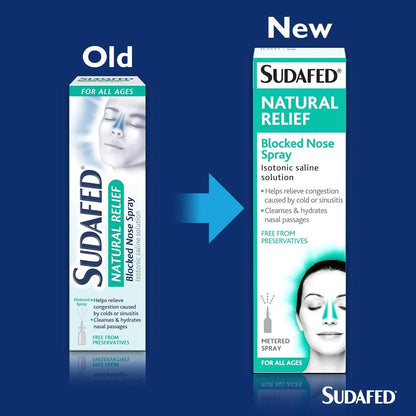 Sudafed Natural Relief Blocked Nose Spray - 15ml Sudafed