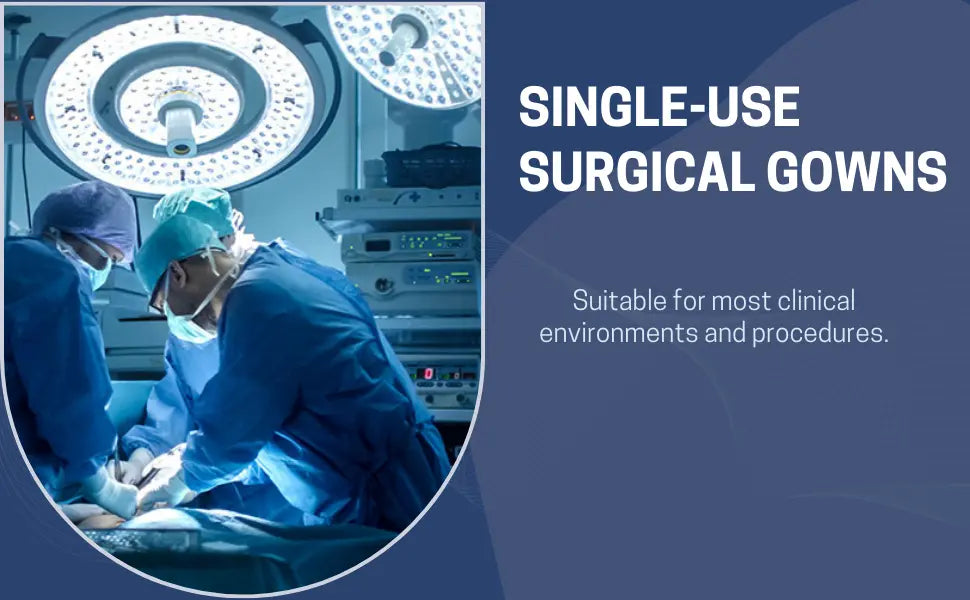 Surgical Isolation Blue Doctor Patient Gowns, 40 GSM Pack of 50 ARC Health Nutrition