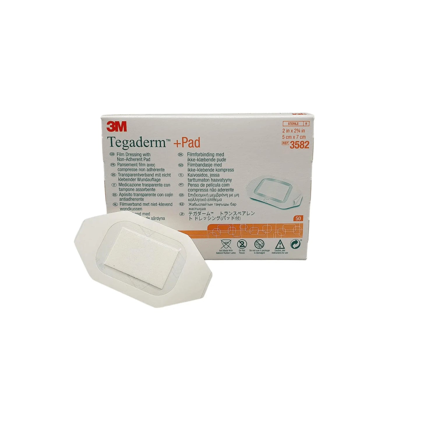 TEGADERM+PAD 5cm x 7cm  Transparent Film 10 Dressings - Arc Health Nutrition UK Ltd