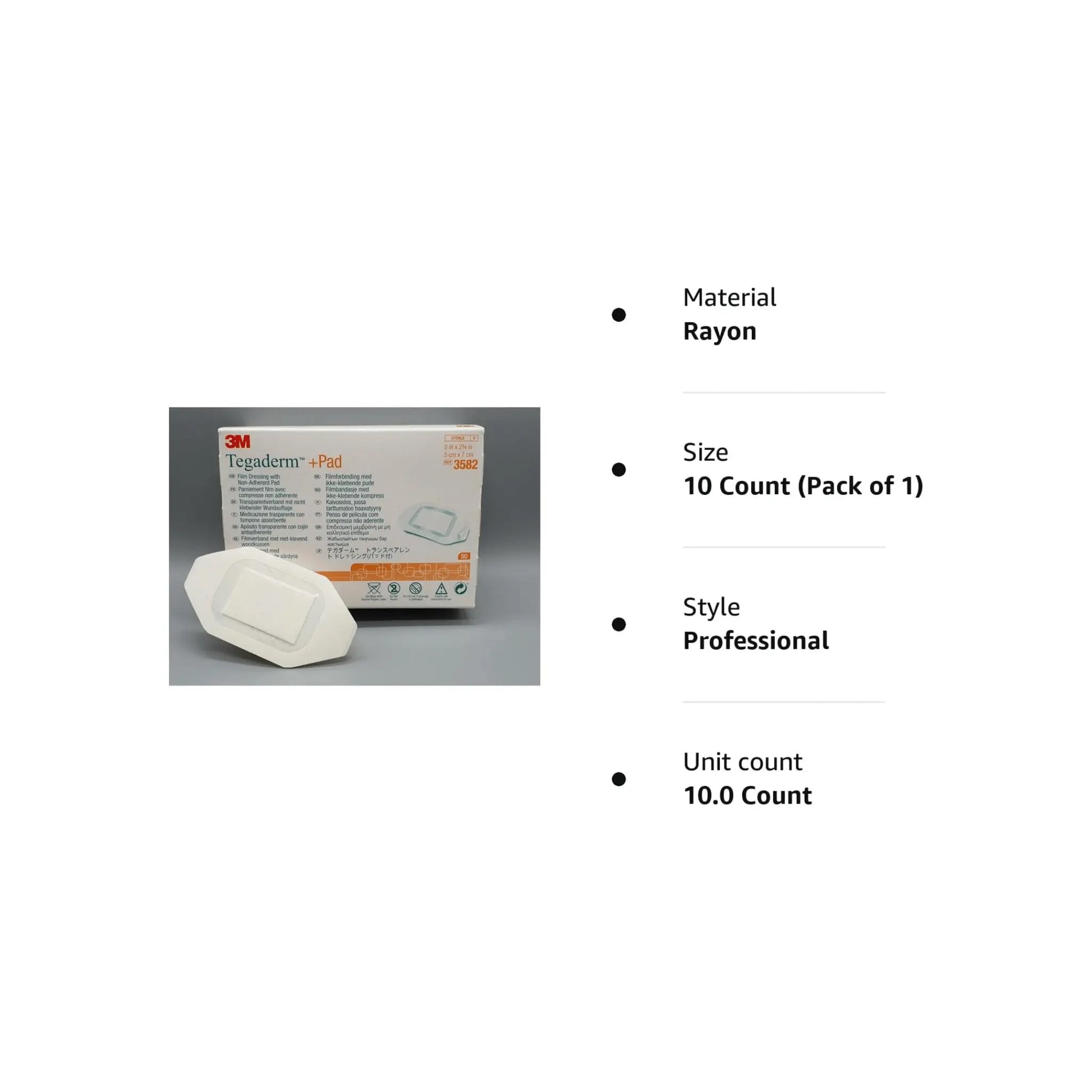 TEGADERM+PAD 5cm x 7cm  Transparent Film 10 Dressings - Arc Health Nutrition UK Ltd