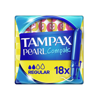 Tampax Compak Pearl Regular Applicator Tampons Single 18PK