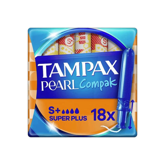 Tampax Compak Pearl Super Plus Applicator Tampons Single X18